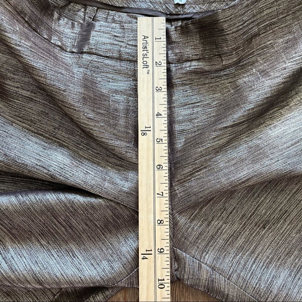 Cache Textured Bronze Capris Gaucho Pants Size 4 - Picture 8 of 12